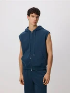 Kamizelki męskie - Reserved - Kamizelka z kapturem - granatowy - miniaturka - grafika 1