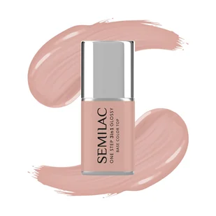 Semilac Lakier hybrydowy One Step Glossy, S450 Light Peach - Lakiery hybrydowe - miniaturka - grafika 1