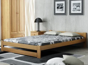OUTLET - Łóżko drewniane INTER 150x200 kolor DĄB - Dom i wnętrze OUTLET - miniaturka - grafika 1