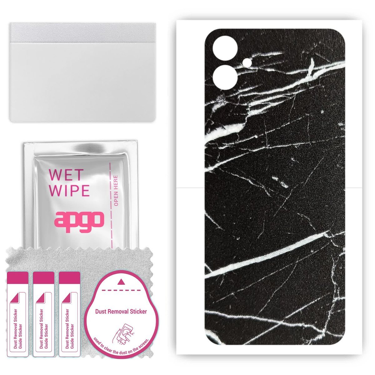 Folia naklejka skórka strukturalna na TYŁ do Samsung Galaxy F14 - Marmur Ciemny - apgo SKINS