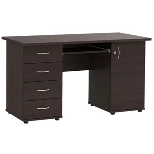 Biurko Do Gabinetu Zamykanym Kontenerkiem Na Kluczyk Wenge T1-Z29 - Biurka - miniaturka - grafika 1