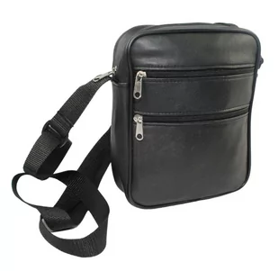 Skórzana Torba Męska Średnia Pionowa Skóra Naturalna Czarna Antoszczyk (PL) 21 x 17 x 5 [cm] - Torby męskie - miniaturka - grafika 1