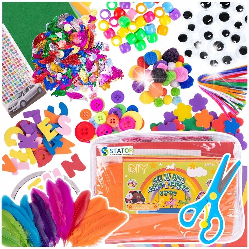 ZESTAW KREATYWNY PLASTYCZNY ARTYSTYCZNY RĘKODZIEŁO DLA DZIECI DUŻY 1120 EL.