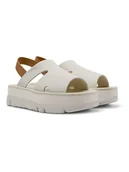 Sandały damskie - Camper Skórzane sandały w kolorze białym na obcasie - miniaturka - grafika 1