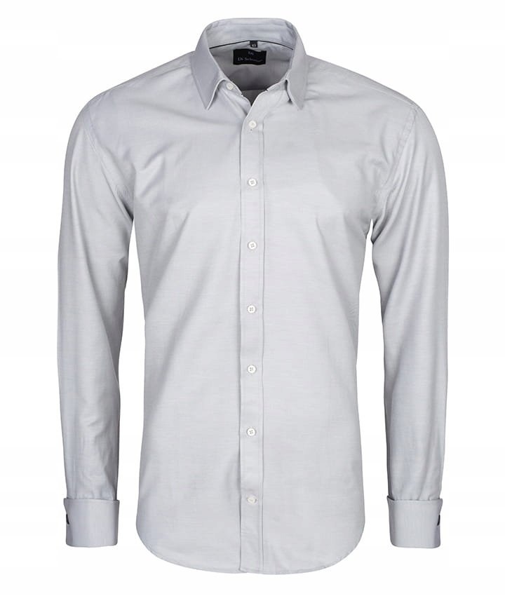 KOSZULA MĘSKA DI SELENTINO SZARA NA SPINKI SLIM FIT - Shirt: 41