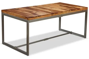 Industrialny stół loft z litego drewna sheesham E1-F63 - Stoły Industrialny stół loft z litego drewna sheesham E1-F63 - Stoły - miniaturka - grafika 1