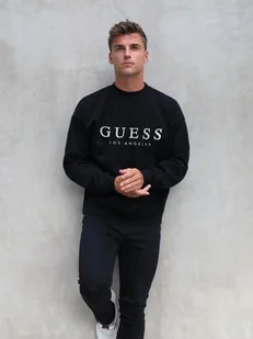 ﻿Bluza Bez Kaptura Męska Guess Los Angeles Czarna L - Bluzy męskie - miniaturka - grafika 1