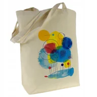 Torby i wózki na zakupy - TORBA bawełniana 220g ecru z nadrukiem ABSTRAKCJA na uczelnie, zakupy - miniaturka - grafika 1
