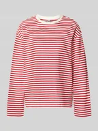 Bluzki damskie - Bluzka z długim rękawem o kroju regular fit z mieszanki bawełny model ‘SADIE’ - miniaturka - grafika 1