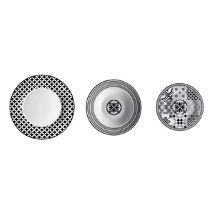 18-częściowy komplet porcelanowych talerzy Brandani Alhambra - Serwisy obiadowe - miniaturka - grafika 1