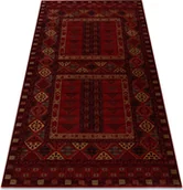 Dywany - Dywan wełniany KASHQAI 4346 300 orientalny, geometryczny bordo czerwony 135x200 cm - miniaturka - grafika 1
