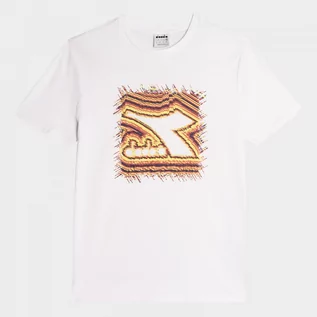 Koszulki sportowe męskie - Męski t-shirt z nadrukiem Diadora T-shirt SS Frieze - biały - DIADORA - grafika 1