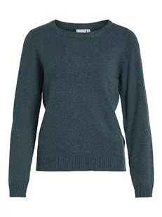 Vila Damski sweter z dzianiny, okrągły dekolt, Ponderosa Pine/Szczegóły: ciemny melanż, XS - Swetry damskie - miniaturka - grafika 1