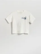 Koszulki dla chłopców - Reserved - Bawełniany t-shirt z nadrukiem - biały - miniaturka - grafika 1
