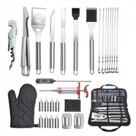 Akcesoria do grilla - ZESTAW DO GRILLA Stal PRZYBORY XXL 30x AKCESORIA - miniaturka - grafika 1