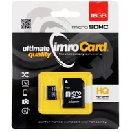 Karty pamięci - IMRO MicroSD 16GB 10 UHS-I + adapter (KOM000558) - miniaturka - grafika 1