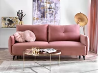 Sofy i kanapy - KOBIECA KANAPA DO JASNEGO SALONU LULU PASTELOWY RÓŻOWY WELUR - miniaturka - grafika 1