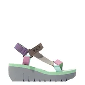 Sandały damskie - Sandały damskie Fly London YEFA 726 skórzane multikolor P144726011 - miniaturka - grafika 1