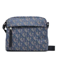 Torby męskie - Saszetka Calvin Klein Slouched Monogram Mini Zip Fligh LV04G3175G Błękitny - miniaturka - grafika 1