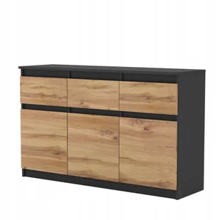 Komoda z szufladami Antracyt Wotan Szafka Nowoczesna 120cm Rtv do Salonu - Komody - miniaturka - grafika 1