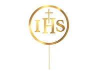 Ciasta i półprodukty do ciast - Topper na tort Hostia IHS złoty - 1 szt. - miniaturka - grafika 1