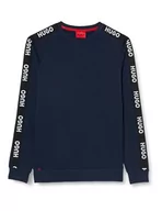 Bluzy męskie - BOSS Męska bluza sportowa z logo Sweatsh LOUNGEW, Dark Blue405, XL - miniaturka - grafika 1