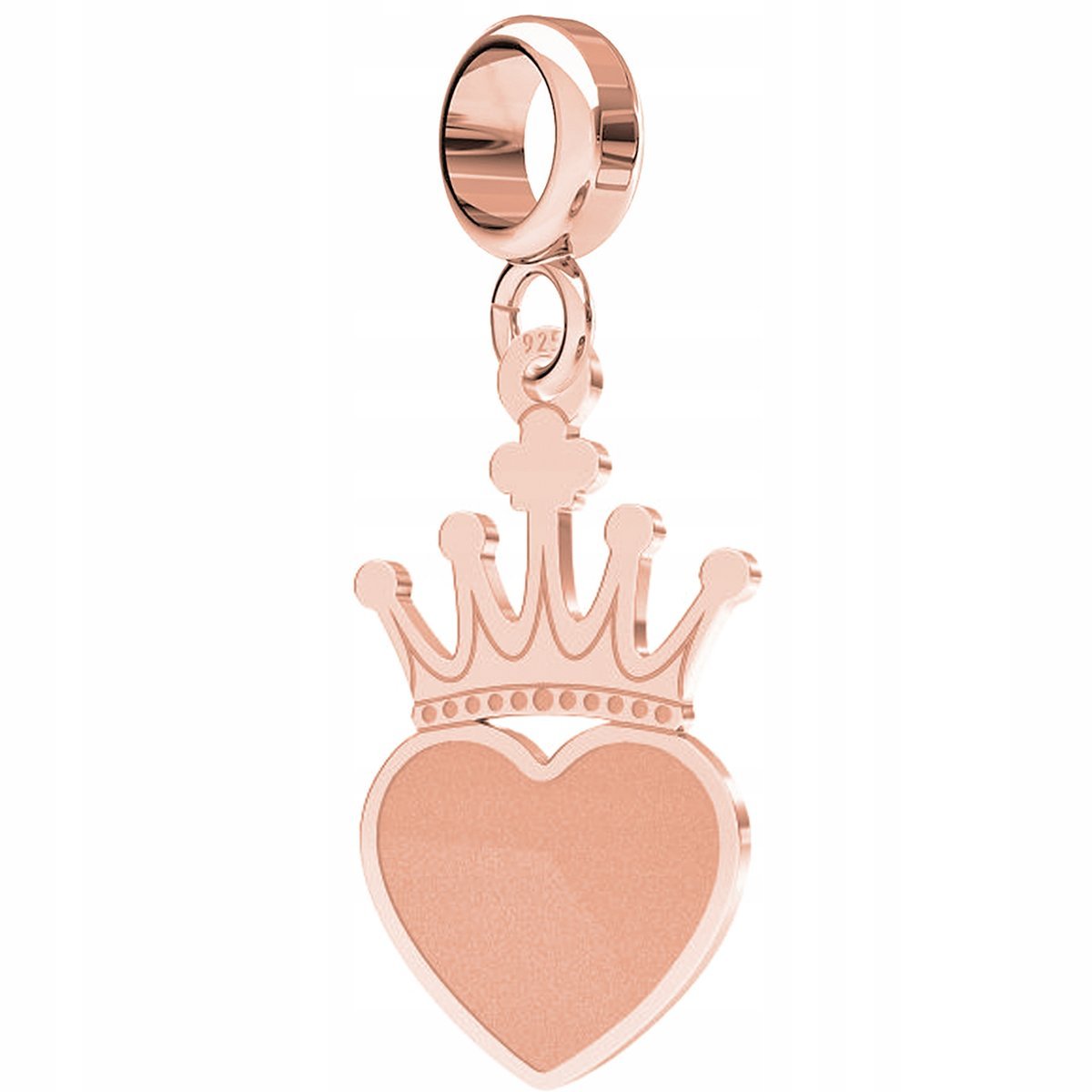 Charms Korona Serce Crown różowe złoto S925