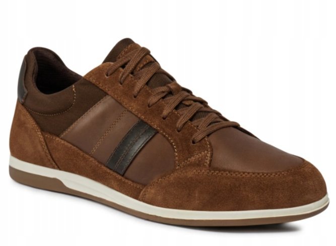 GEOX MĘSKIE BUTY SPORTOWE BRĄZOWE ZE SKÓRĄ 46 ŻTE