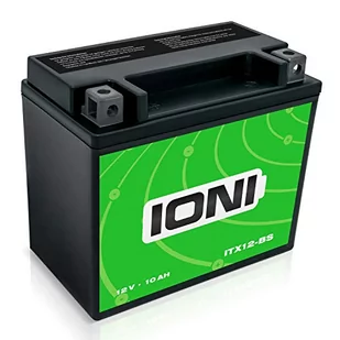 IONI ITX12-BS 12 V 10 Ah AGM akumulator kompatybilny z YTX12-BS uszczelniony/bezobsługowy akumulator motocyklowy - Akumulatory motocyklowe - miniaturka - grafika 1