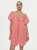 Sukienki - Fracomina Sukienka letnia FS24SD1009W40401 Koralowy Regular Fit - miniaturka - grafika 1