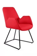 Fotele i krzesła biurowe - Krzesło konferencyjne, fotel materiałowy, City, 54x63x84 cm, czerwony - miniaturka - grafika 1