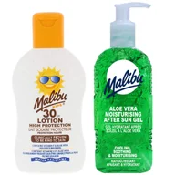 Kosmetyki kąpielowe dla dzieci - Malibu Balsam Ochronny Dla Dzieci SPF30 200ml + Aloe Żel Po Opalaniu 200ml - miniaturka - grafika 1