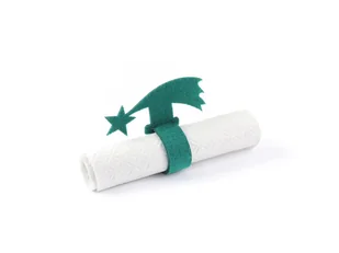 Serwetnik ze wzorem świątecznym - Gwiazda Betlejemska - 21 cm - 1 szt. - Dekoracja stołu - miniaturka - grafika 1