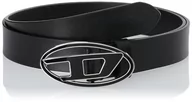 Paski - Diesel Oval D Logo B-1DR 25 Unisex Dorosły Pasek, Czarny, 75 Unisex, Czarny - miniaturka - grafika 1