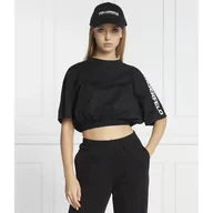 Koszulki i topy damskie - Karl Lagerfeld T-shirt nylon mix | Relaxed fit - miniaturka - grafika 1