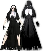 Stroje karnawałowe - Strój Kostium Zakonnicy Przebranie Siostra Zakonna Na Halloween M / L 170 / 176 - miniaturka - grafika 1