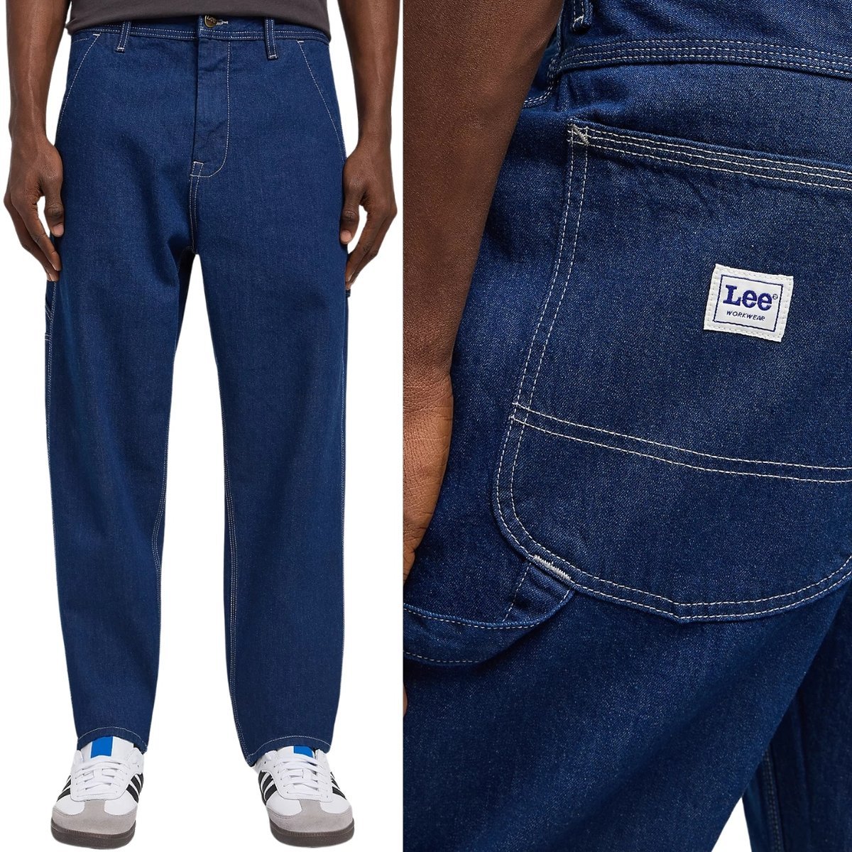 Lee CARPENTER Rinse WORKWEAR luźne spodnie jeansowe bez streczu W27 L32