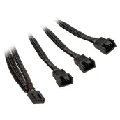 Kable komputerowe i do monitorów - Molex EK Water Blocks EK-Cable rozgałęziacz zasilania wentylatora komputerowego 4-pin PWM na 3 x 4-pin PWM czarny 10cm - miniaturka - grafika 1