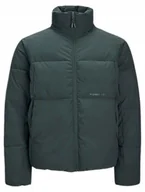 Kurtki męskie - JACK & JONES ZIELONA PIKOWANA KURTKA MĘSKA Z KOŁNIERZEM L N1A - miniaturka - grafika 1