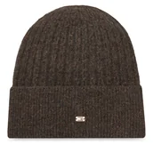 Czapki damskie - Czapka Tommy Hilfiger Th Cable Enamel Flag AW0AW17776 Brązowy - miniaturka - grafika 1