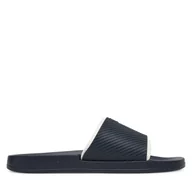 Klapki i japonki męskie - Klapki Calvin Klein Jeans Slide Rubber Neoprene Text YM0YM01234 Granatowy - miniaturka - grafika 1