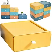 Pudełka i szkatułki - Organizer Pudełko Szufladka Drobiazki Biurko Żółty - miniaturka - grafika 1