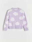 Swetry dla dziewczynek - Reserved - Wzorzysty sweter - lawendowy - miniaturka - grafika 1