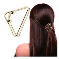 Ozdoby do włosów - Klamra do Włosów Złota Duża Spinka Trójkąt Metalowa Lekka i Wytrzymała - miniaturka - grafika 1