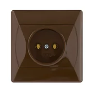Gniazdka elektryczne - Ospel Gniazdko Akcent pojedyncze bez uziemienia brązowe - miniaturka - grafika 1