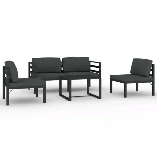 Modułowy Aluminiowy Zestaw Wypoczynkowy do Ogrodu, Antracytowy, 70x70x64.5
