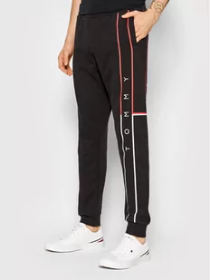 Tommy Hilfiger Spodnie dresowe Large Rwb Flag MW0MW25050 Czarny Regular Fit - Spodnie sportowe męskie - miniaturka - grafika 1