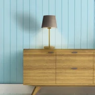 Lampy stojące - Lampka stołowa w stylu skandynawskim SIENA VELUR z szarym abażurem - miniaturka - grafika 1