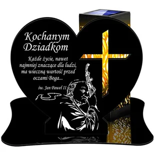 ZNICZ SOLARNY LED WIECZNY PODSTAWKA NA CMENTARZ GRÓB lampka Serce 3D DLA DZIADKÓW - Lampiony i znicze - miniaturka - grafika 1