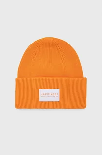 Czapki damskie - Only czapka kolor pomarańczowy z cienkiej dzianiny - grafika 1